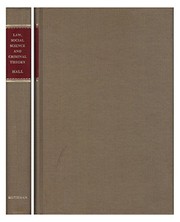 Front cover of Law, social science and criminal theory by Jerome Hall