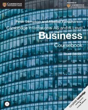 Front cover of Cambridge International AS and A Level Business Coursebook with CD-ROM (Cambridge International Examinations) by Peter Stimpson