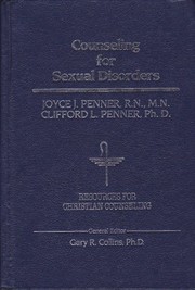 Cover of Counseling for sexual disorders by Joyce Penner