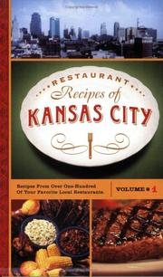 Front cover of Restaurant Recipes of Kansas City by JE Cornwell