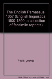 Front cover of The English parnassus by Joshua Poole