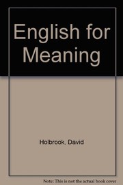 Cover of English for meaning by David Holbrook