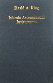 Cover of Islamic astronomical instruments by David A. King