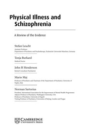 Front cover of Physical illness and schizophrenia by Stefan Leucht