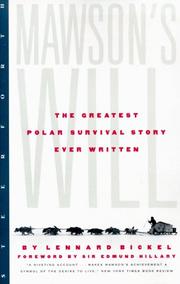 Cover of Mawson's will by Lennard Bickel