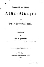 Cover of Dramaturgische und ästhetische Abhandlungen by Heinrich Theodor Rötscher
