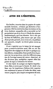Cover of Considérations générales sur l'état des sciences et des lettres aux différentes époques de leur culture by Sophie Germain