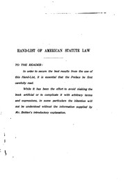 Front cover of Hand-list of legislative sessions and session laws by Charles Jacob Babbitt 