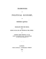 Cover of Harmonies of political economy by Frédéric Bastiat