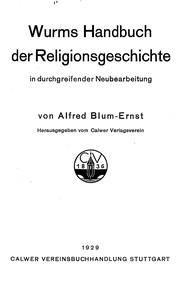 Cover of Wurm's Handbuch der Religionsgeschichte in durchgreifender Neubearbeitung by Paul Wurm