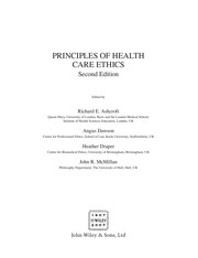 Front cover of Principles of health care ethics by Unknown