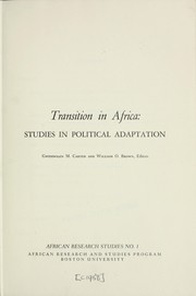 Front cover of Transition in Africa : studies in political adaptation by Gwendolen Margaret Carter