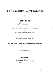 Front cover of Philosophie und Theologie by Averroës