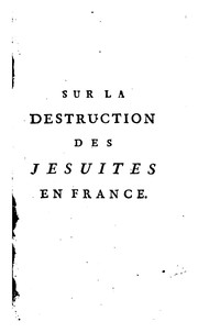 Front cover of Sur la destruction des Jesuites en France by Jean Le Rond d'Alembert