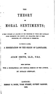 Front cover of The theory of moral sentiments by Adam Smith