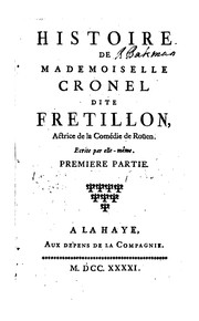 Front cover of Histoire de Mademoiselle Cronel by Pierre-Alexandre Gaillard de La Bataille