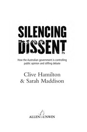 Cover of Silencing dissent by Clive Hamilton