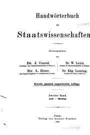 Cover of Handwörterbuch der Staatswissenschaften by Johannes Conrad 