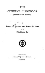 Cover of The Citizen's Handbook by Robert Darrah Jenks 