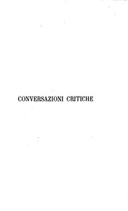 Cover of Conversazioni critiche by Giosuè Carducci