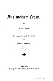 Front cover of Aus meinem Leben by Franz Michael Felder