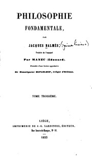 Front cover of Philosophie fondamentale by Jaime Luciano Balmes