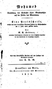 Front cover of Mohamed Darstellung des Einflusses seiner Glaubenslehre auf die Völker des ... by Konrad Engelbert Oelsner