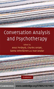 Cover of Conversation analysis and psychotherapy by Anssi Peräkylä