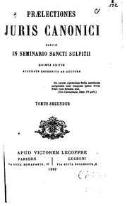 Front cover of Praelectiones juris canonici habitae in seminario sancti sulpitii by Filippo de Angelis 