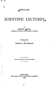 Front cover of Popular scientific lectures by Ernst Mach