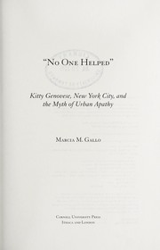 Front cover of No one helped by Marcia M. Gallo