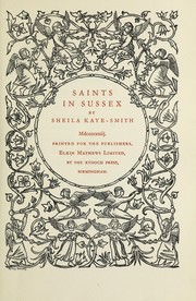 Front cover of Saints in Sussex by Sheila Kaye-Smith