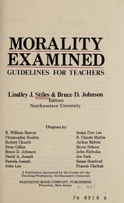 Cover of Morality examined by Lindley Joseph Stiles