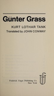 Cover of Günter Grass by Kurt Lothar Tank