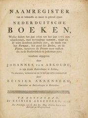 Front cover of Naamregister van de bekendste en meest in gebruik zynde nederduitsche boeken by Johannes van Abkoude