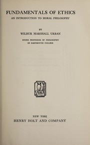 Cover of Fundamentals of ethics by Wilbur Marshall Urban