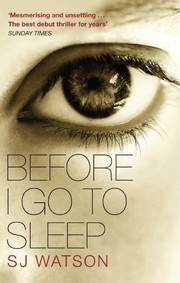 Cover of Before I Go to Sleep by S. J. Watson