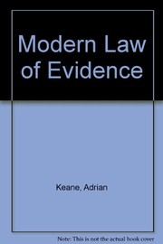 Cover of The modern law of evidence by Adrian Keane