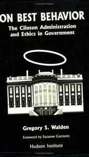 Cover of On best behaviour by Gregory S. Walden