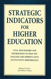 Cover of Strategic indicators for higher education, 1996 by Barbara E. Taylor
