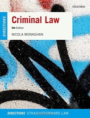 Front cover of Criminal Law Directions by Nicola Monaghan