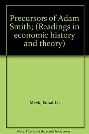 Front cover of Precursors of Adam Smith by Ronald L. Meek