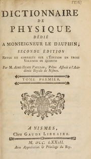 Cover of Dictionnaire de physique by Aimé-Henri Paulian