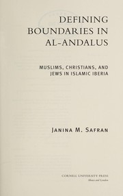Front cover of Defining boundaries in al-Andalus by Janina M. Safran