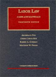 Cover of Labor law by Archibald Cox