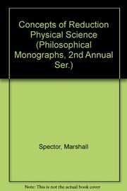 Front cover of Concepts of reduction in physical science by Marshall Spector