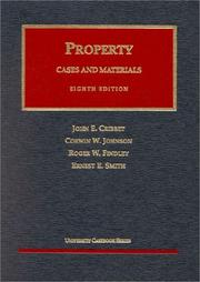 Cover of Cases and materials by John E. Cribbet