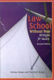 Front cover of Law school without fear by Helene S. Shapo
