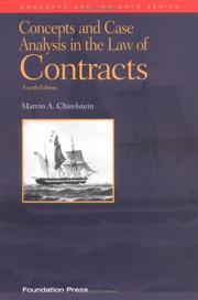 Front cover of Concepts and case analysis in the law of contracts by Marvin A. Chirelstein