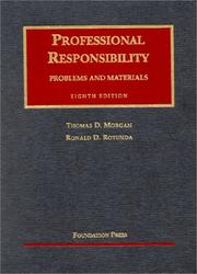 Cover of Professional responsibility by Thomas D. Morgan